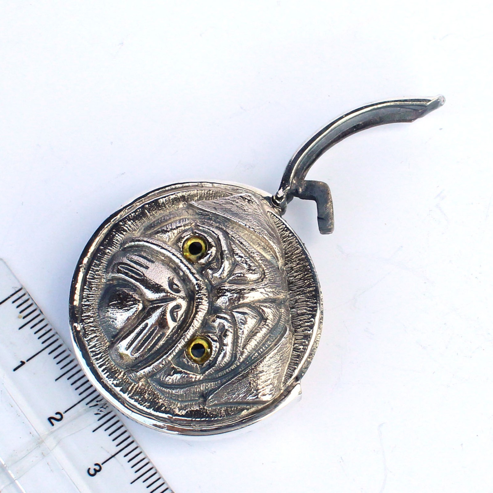 Photo of Sterling Silver Pug Dog Vesta Match Safe Snuff Box