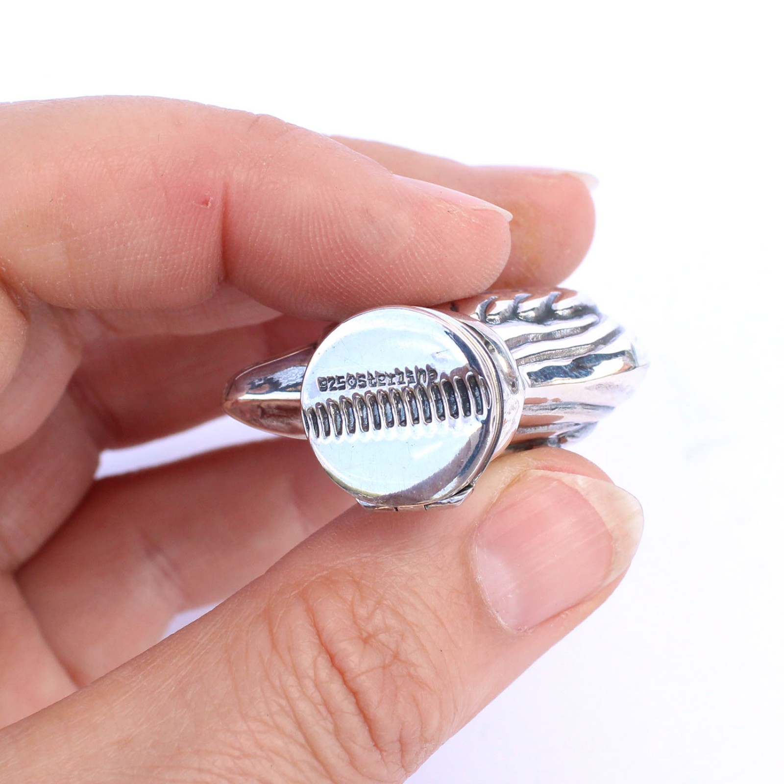 Photo of Sterling Silver Punch & Judy Puppet Vesta Match Safe Snuff Box