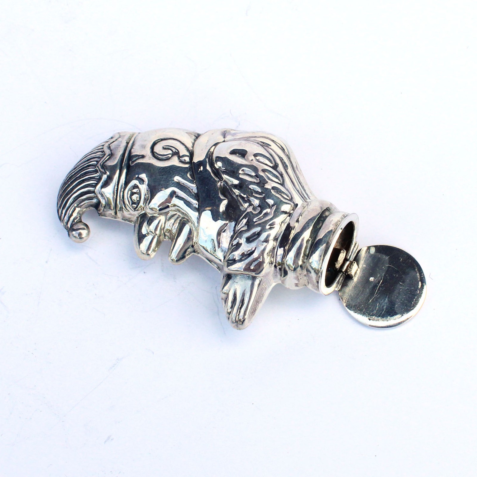 Photo of Sterling Silver Punch & Judy Puppet Vesta Match Safe Snuff Box