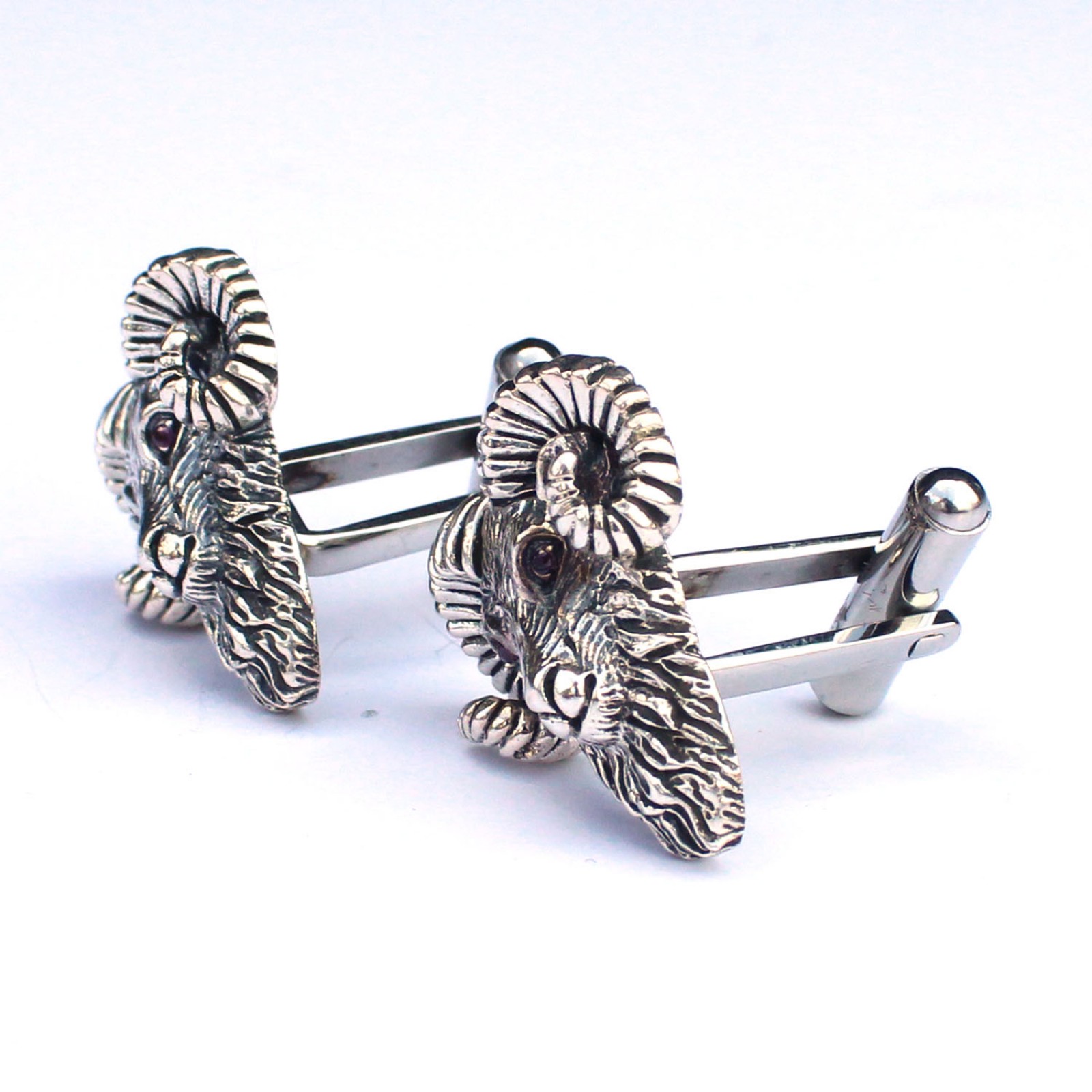 Photo of Sterling Silver Ram Head Aries Cufflinks