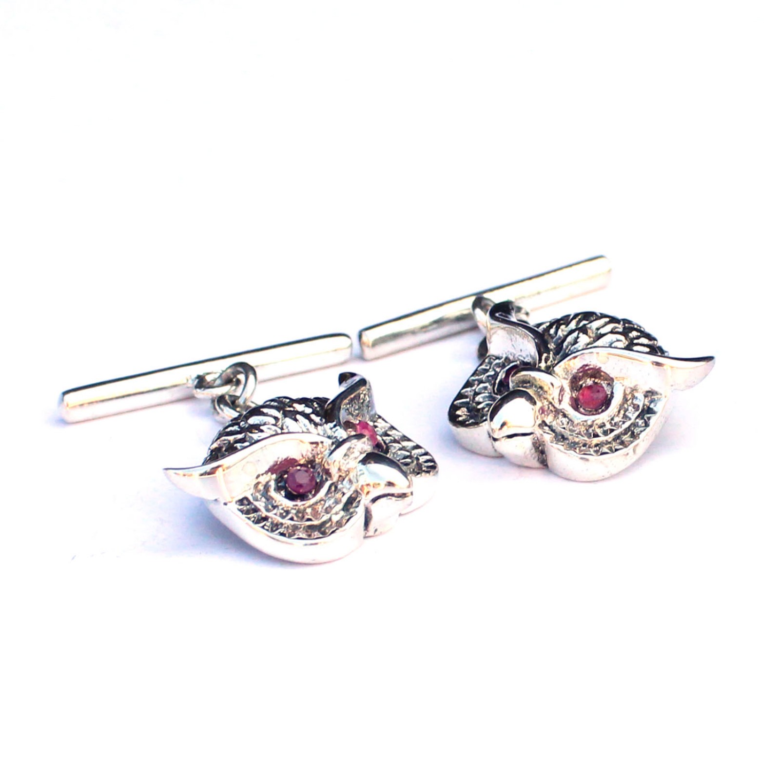 Photo of Sterling Silver Ruby Owl Cufflinks