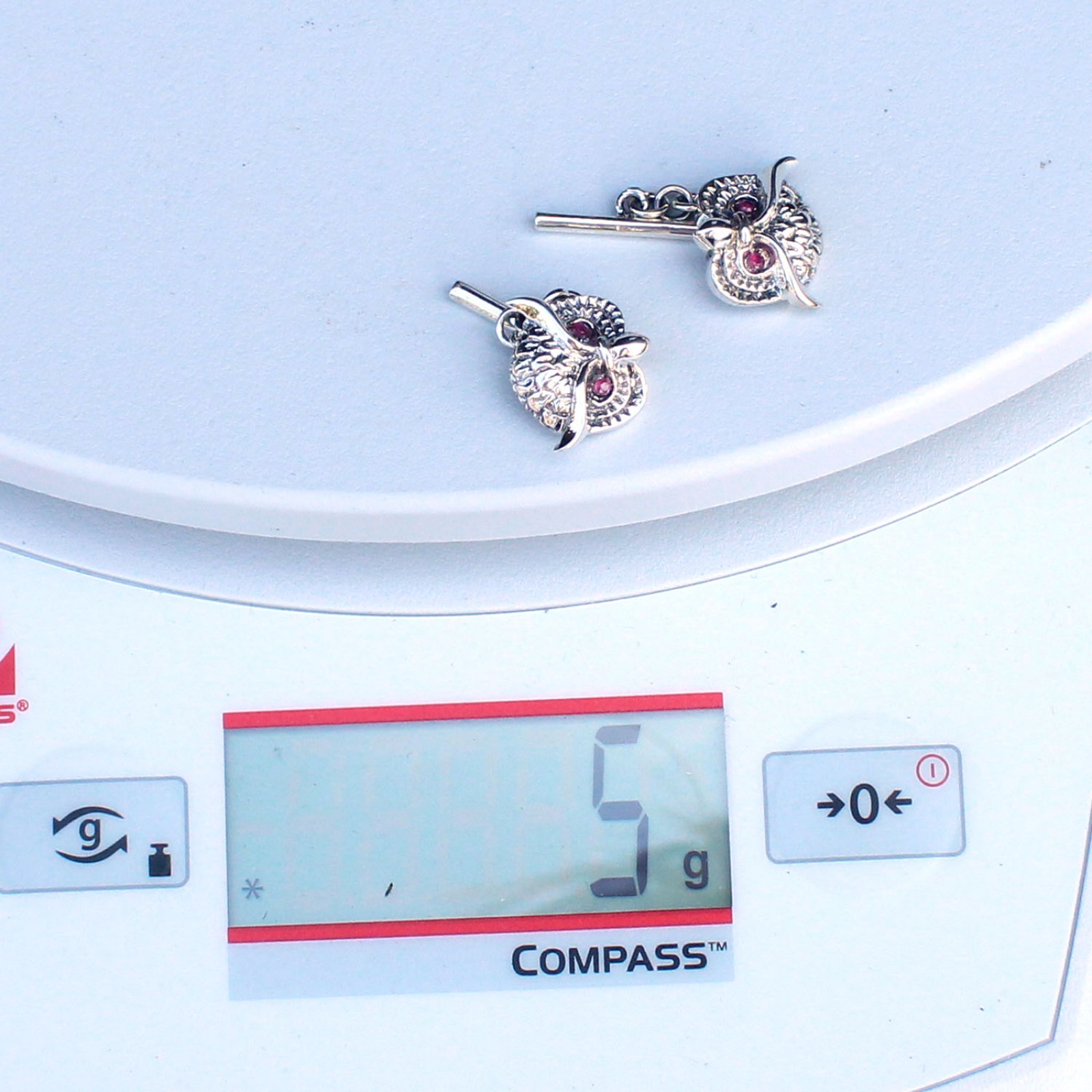 Photo of Sterling Silver Ruby Owl Cufflinks
