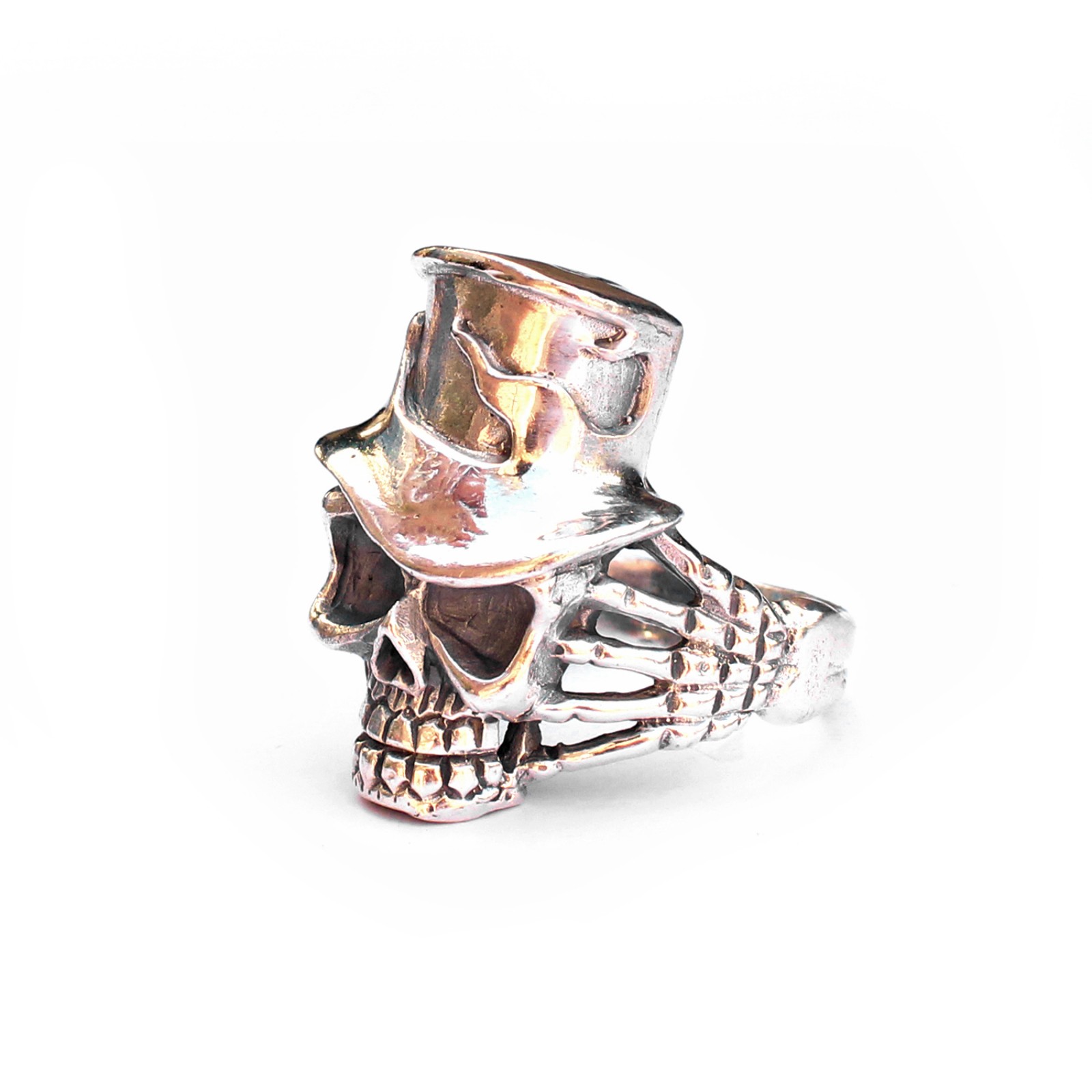 Photo of Sterling Silver Skull wearing Top Hat Ring
