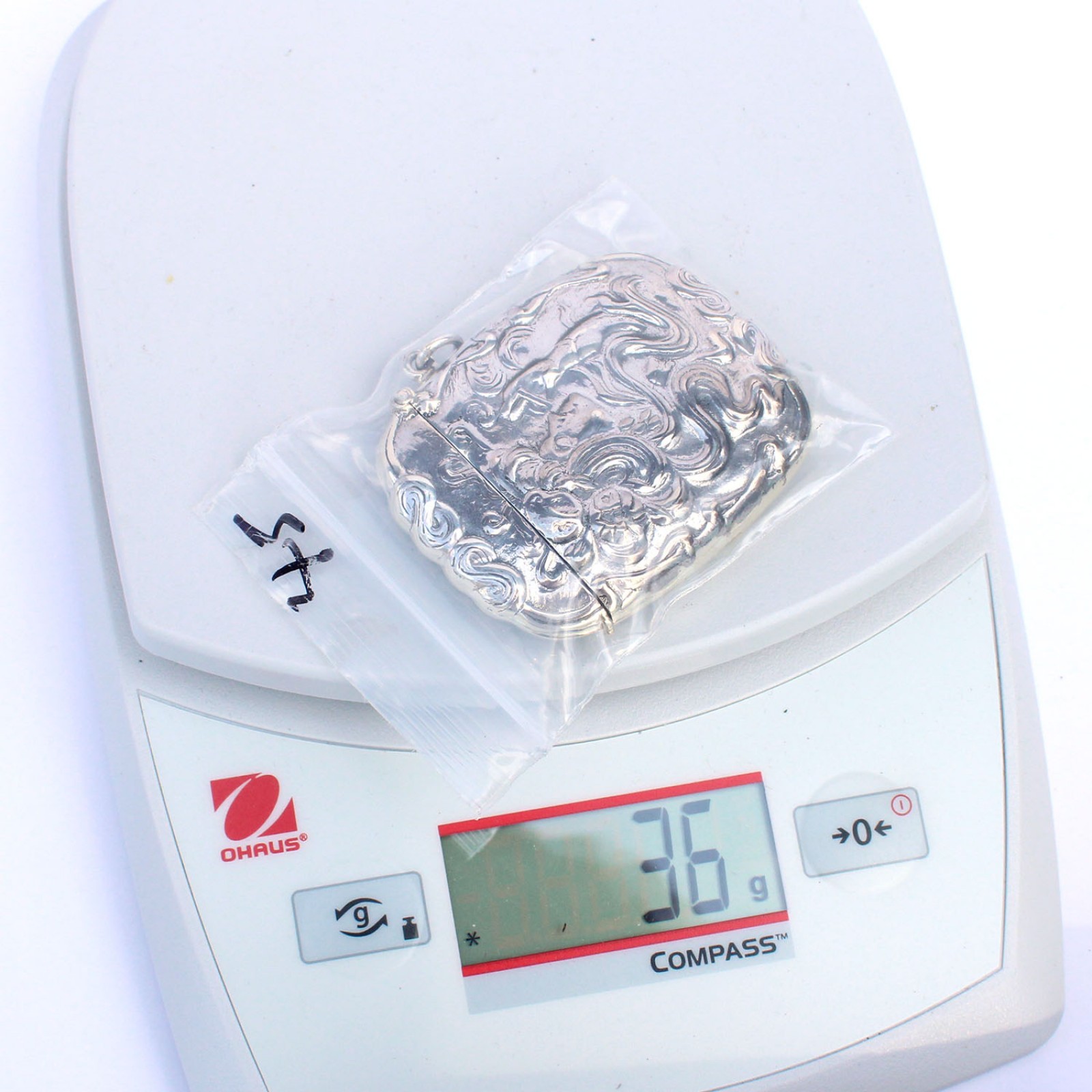 Photo of Sterling Silver Smoking Lady Vesta Match Safe Container Box