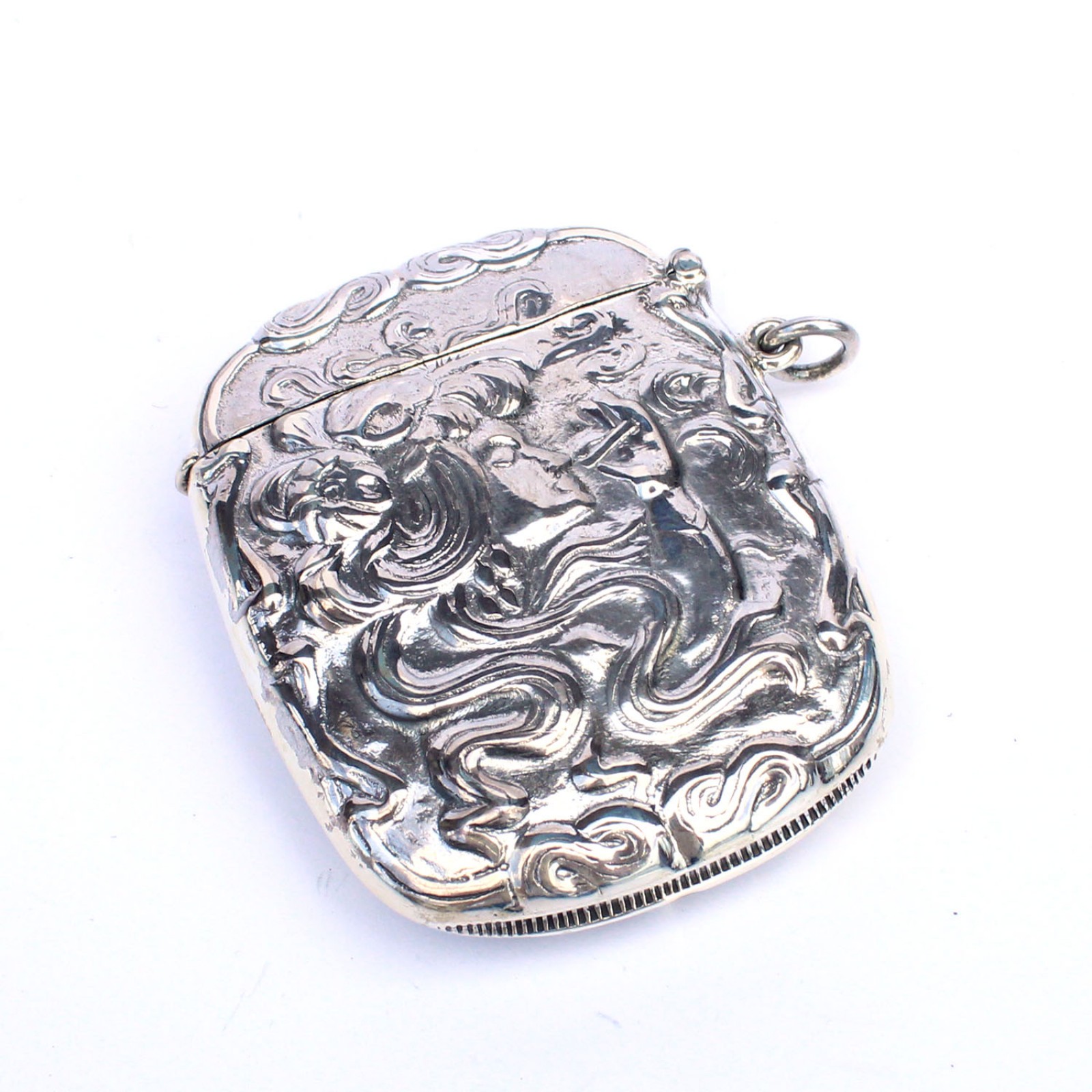 Photo of Sterling Silver Smoking Lady Vesta Match Safe Container Box