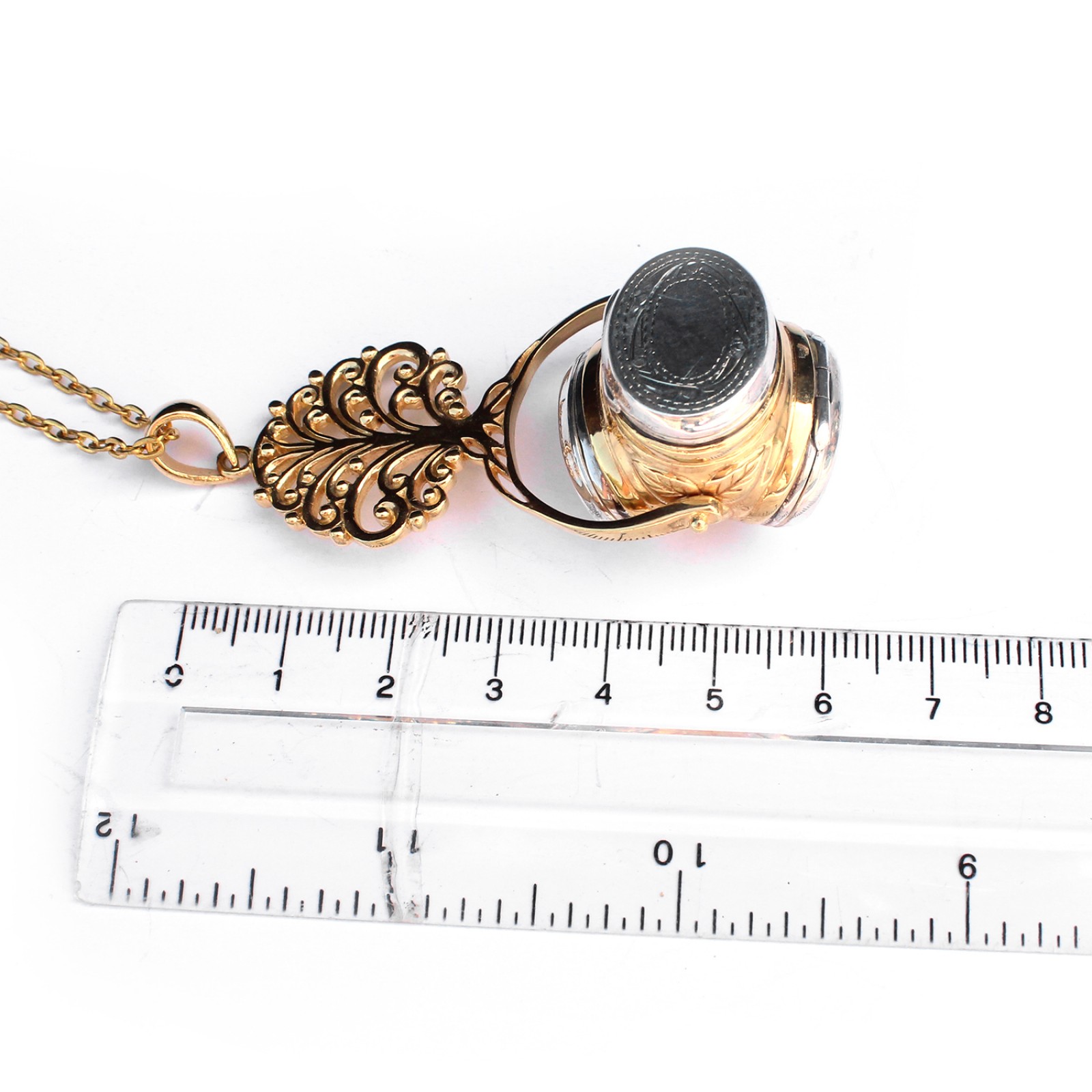 Photo of Sterling Silver Spinner Fob 3 Photo Locket Pendant with 16inch Silver Chain