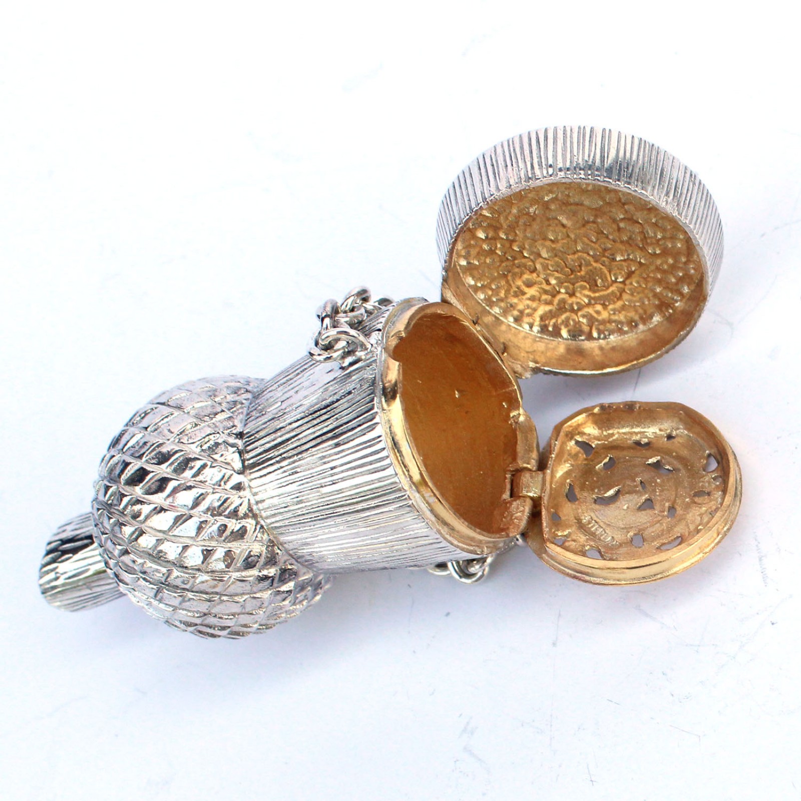 Photo of Sterling Silver Thistle Pierced Vinaigrette Snuff Container