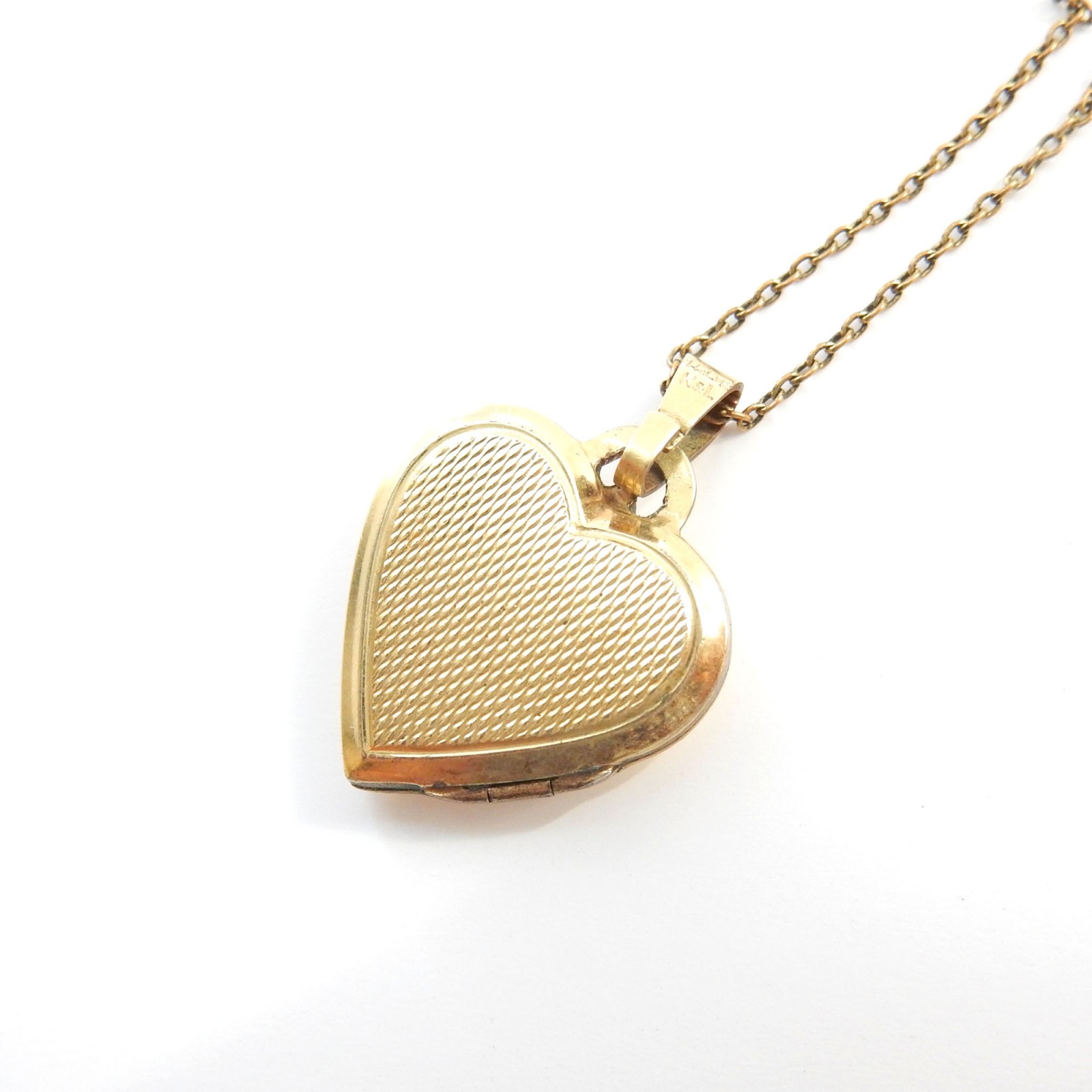 Photo of Vintage 14ct Rolled Gold Heart Locket Necklace Vintage German K L Jewelery