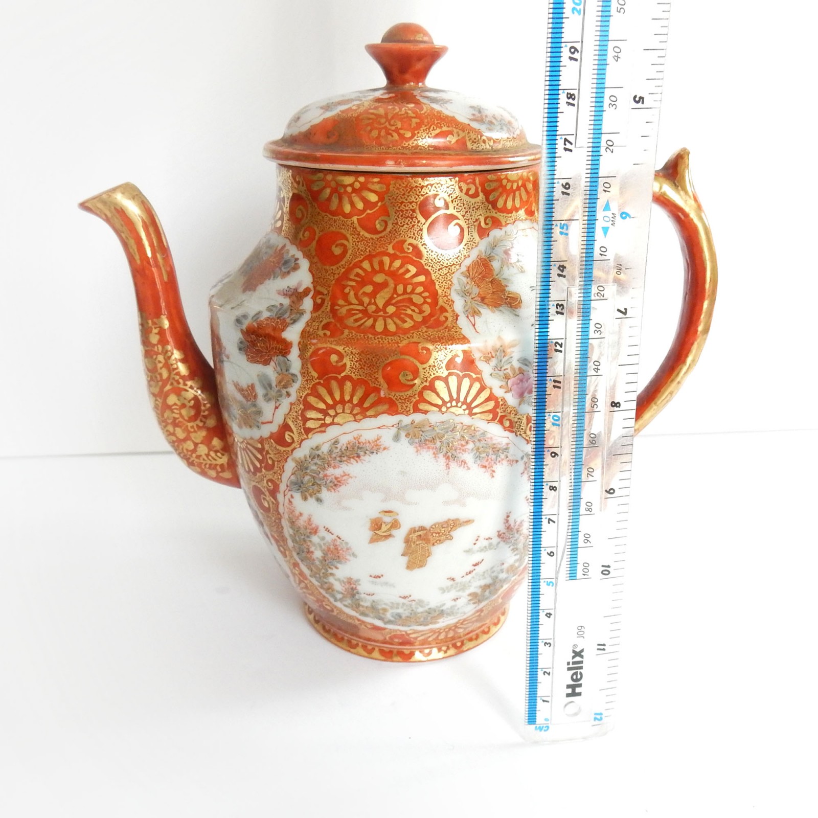 Photo of Vintage Chinese Hand Painted Kutani Porcelain Ceramic Tea Pot