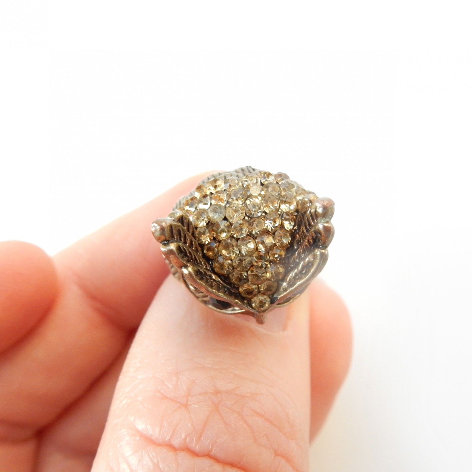 Photo of Vintage Crystal Owl Ring Costume Ring