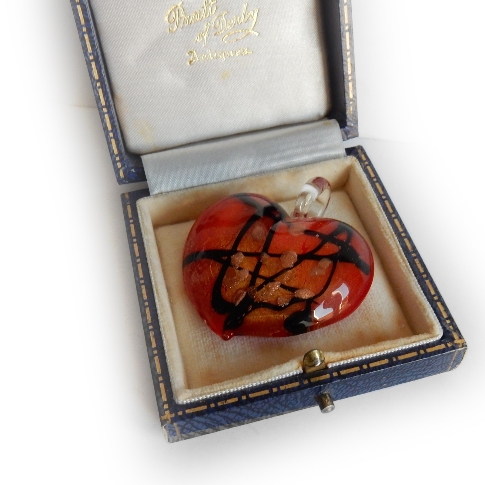 Photo of Vintage Italian Glass Heart Pendant