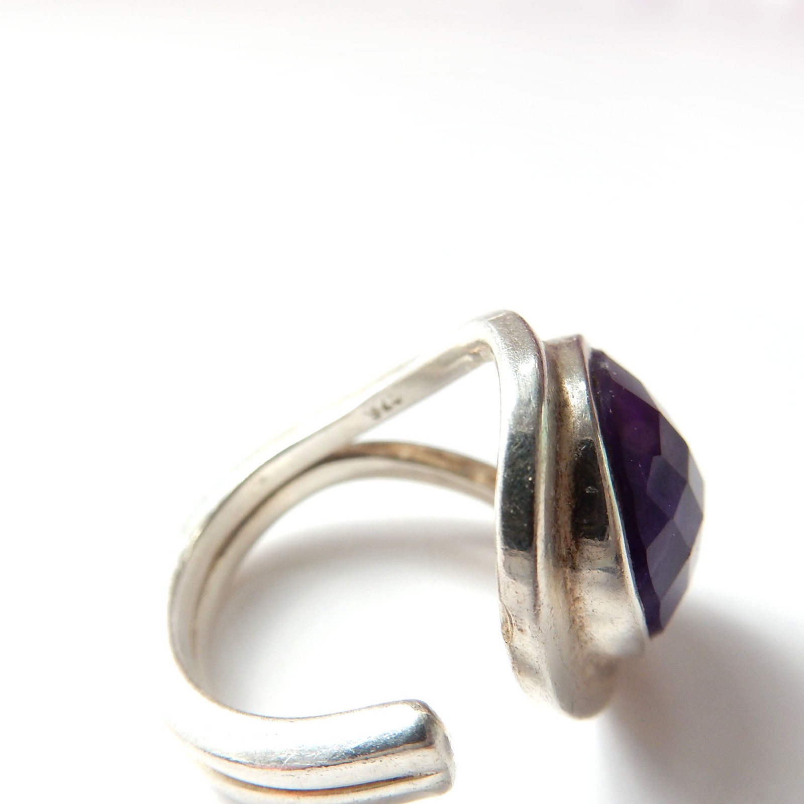 Photo of Vintage Purple Amethyst Ring Sterling Silver US Size 8 February Birthstone