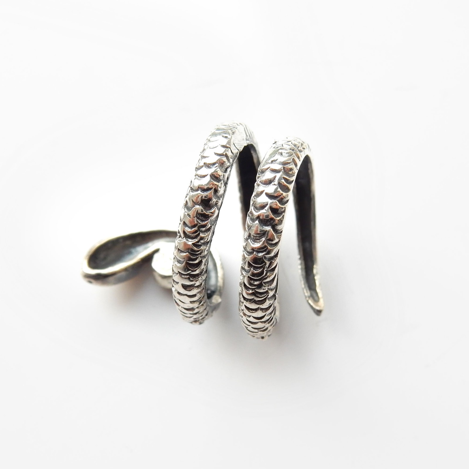 Photo of Vintage Sapphire Snake Ring Solid Silver Adjustable