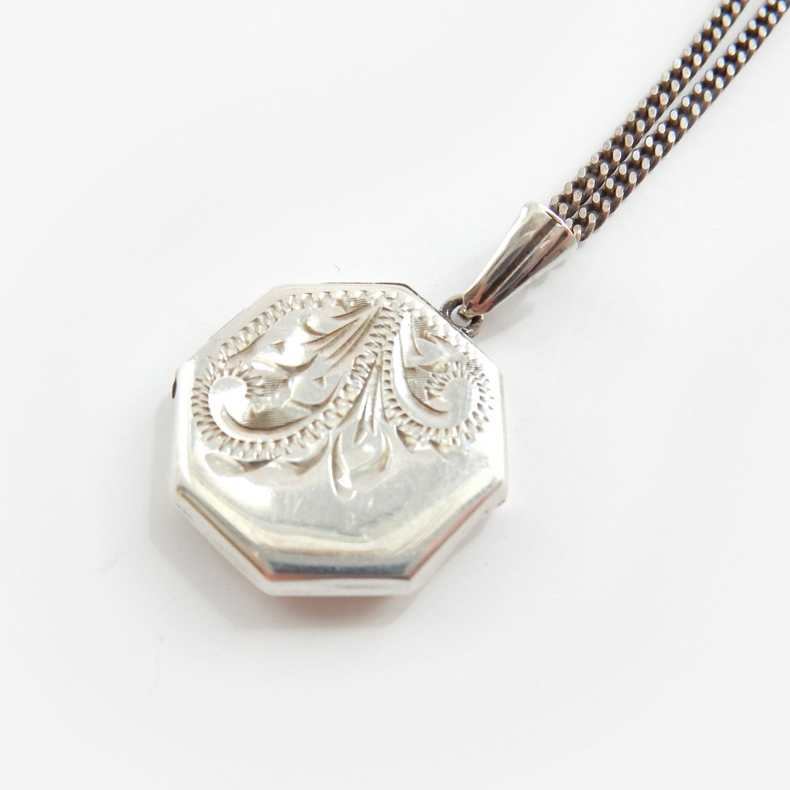 Photo of Vintage Sterling Silver Hexagon Locket Silver Love Token Jewelry