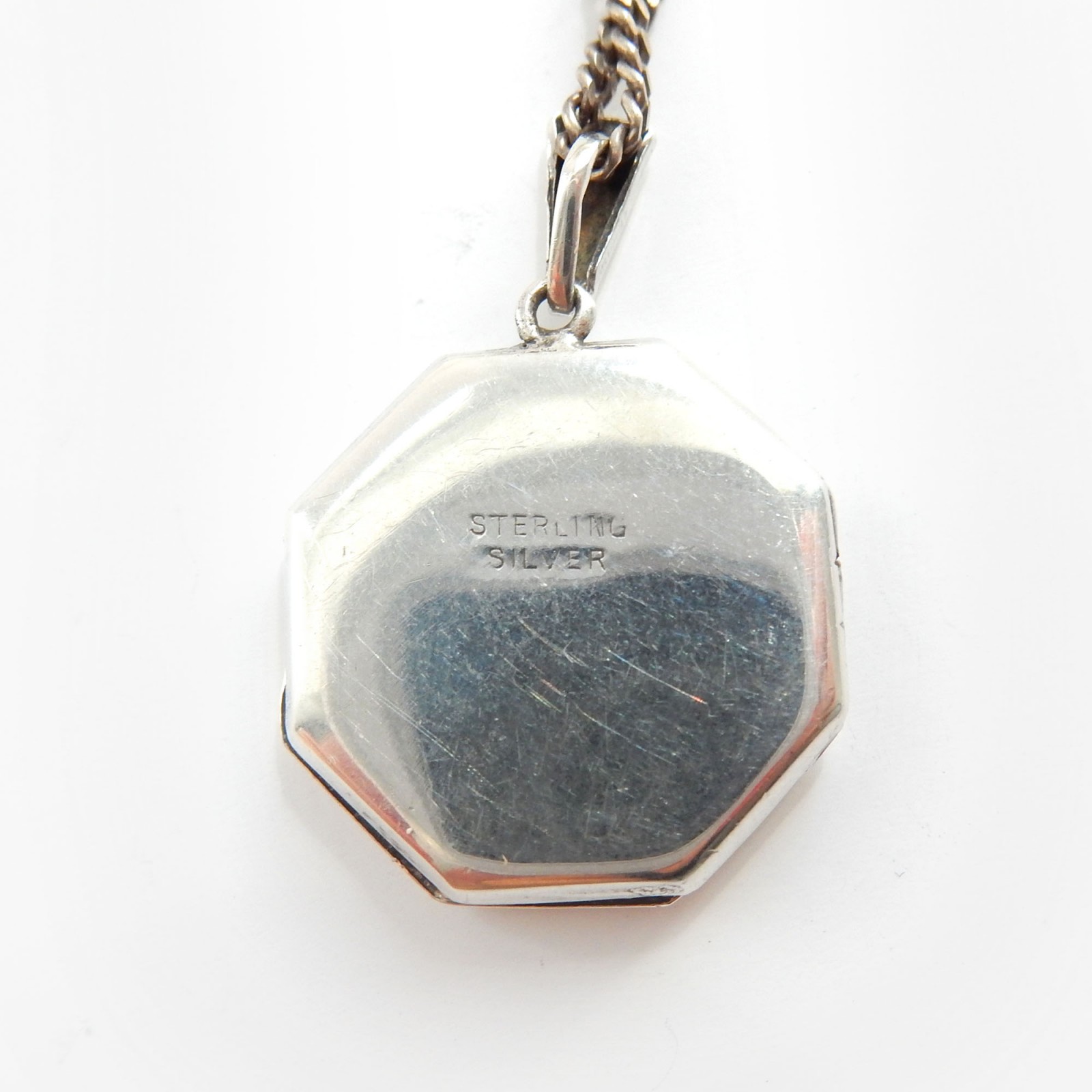 Photo of Vintage Sterling Silver Hexagon Locket Silver Love Token Jewelry