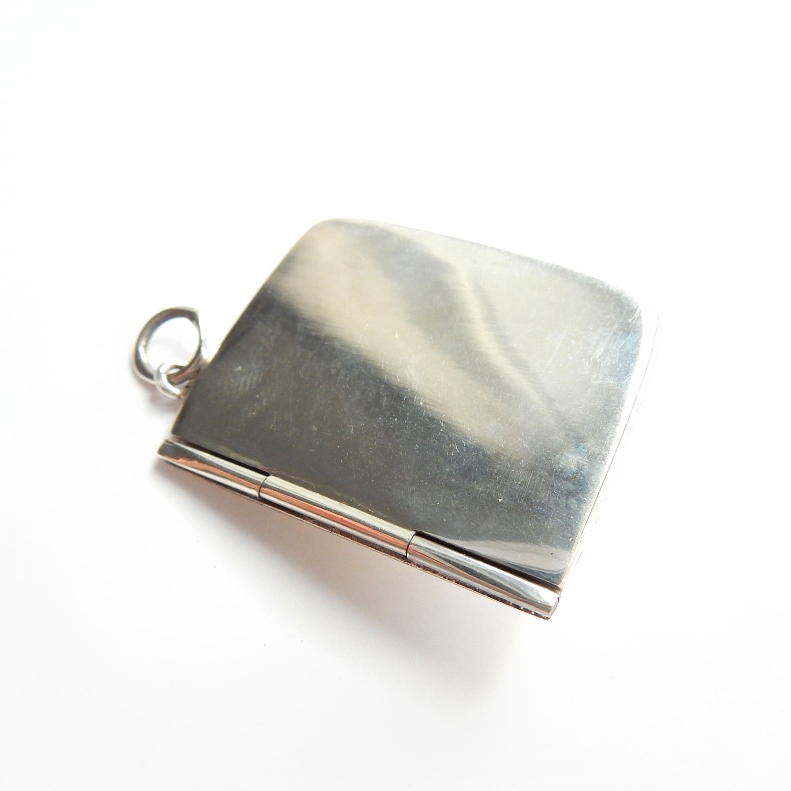 Photo of Vintage Turquoise Sterling Silver Stamp Box Holder Pendant