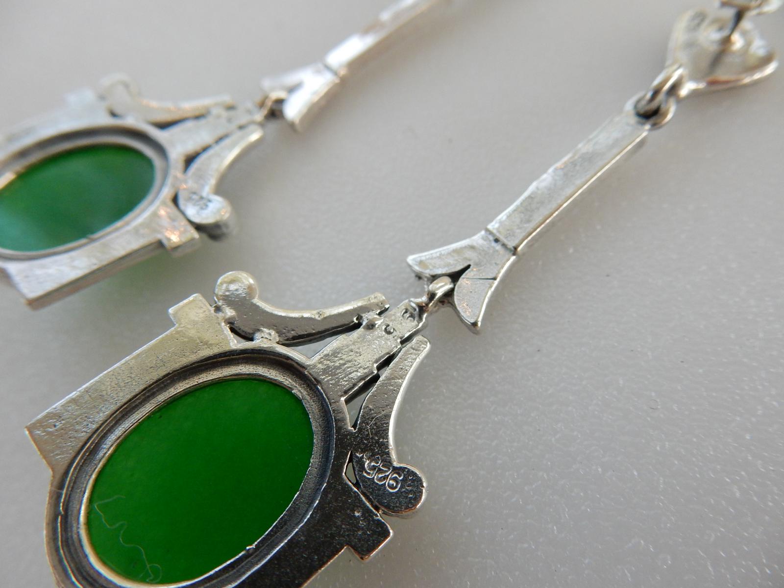 Photo of Art Deco Jade Droplet Earrings