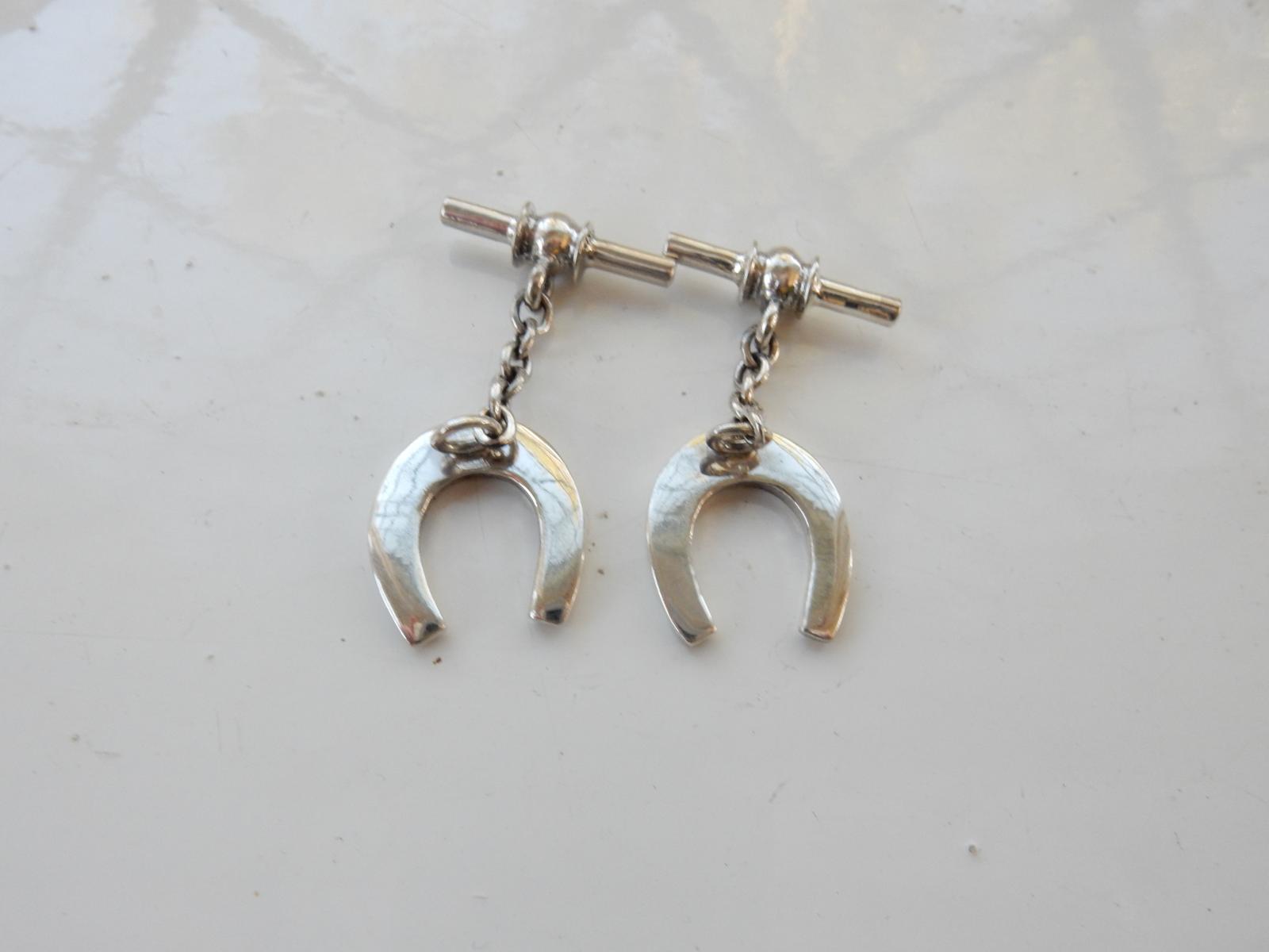 Photo of Pair Sterling Silver Horse Shoe Cufflinks