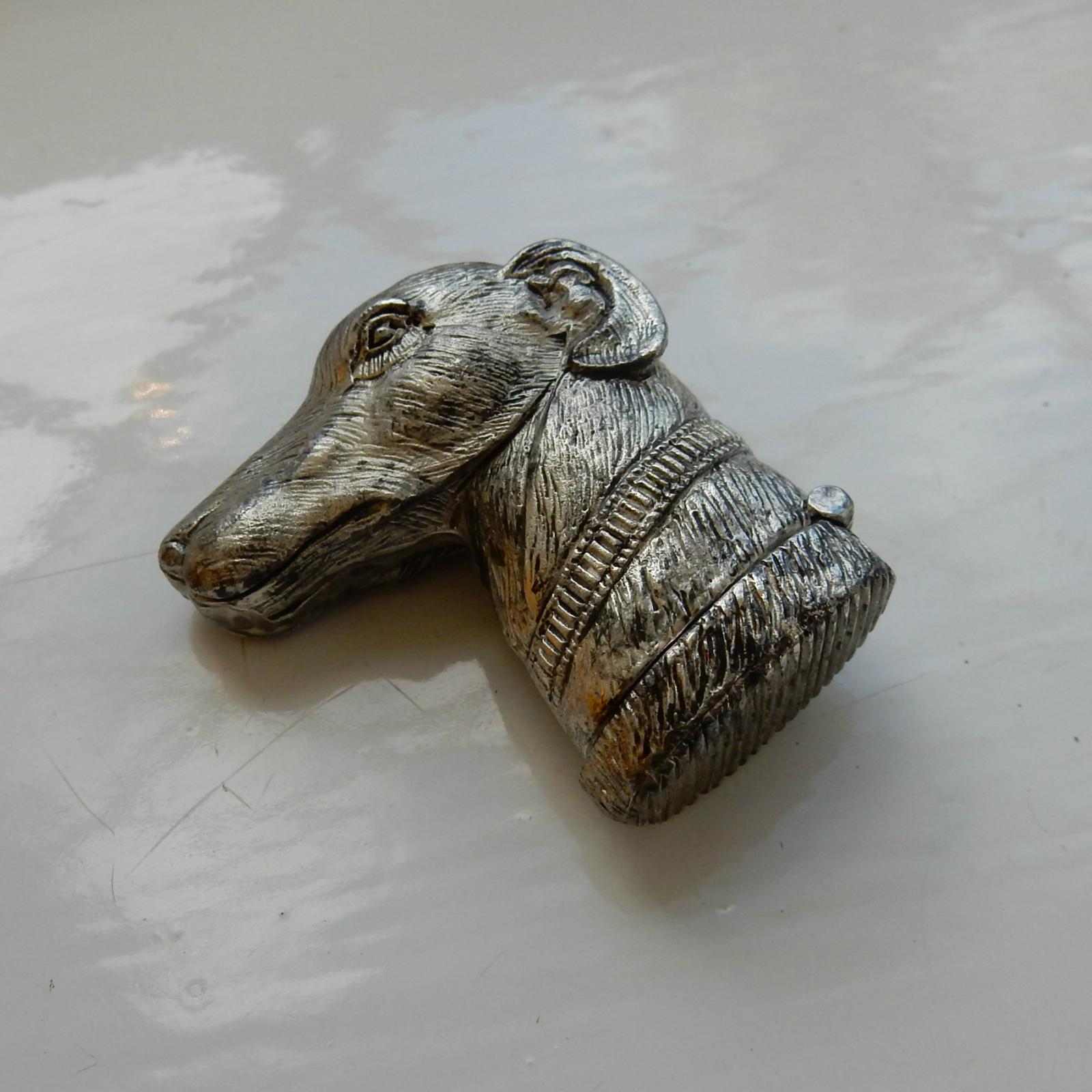 Photo of Silver-Plate Dog Head Vesta