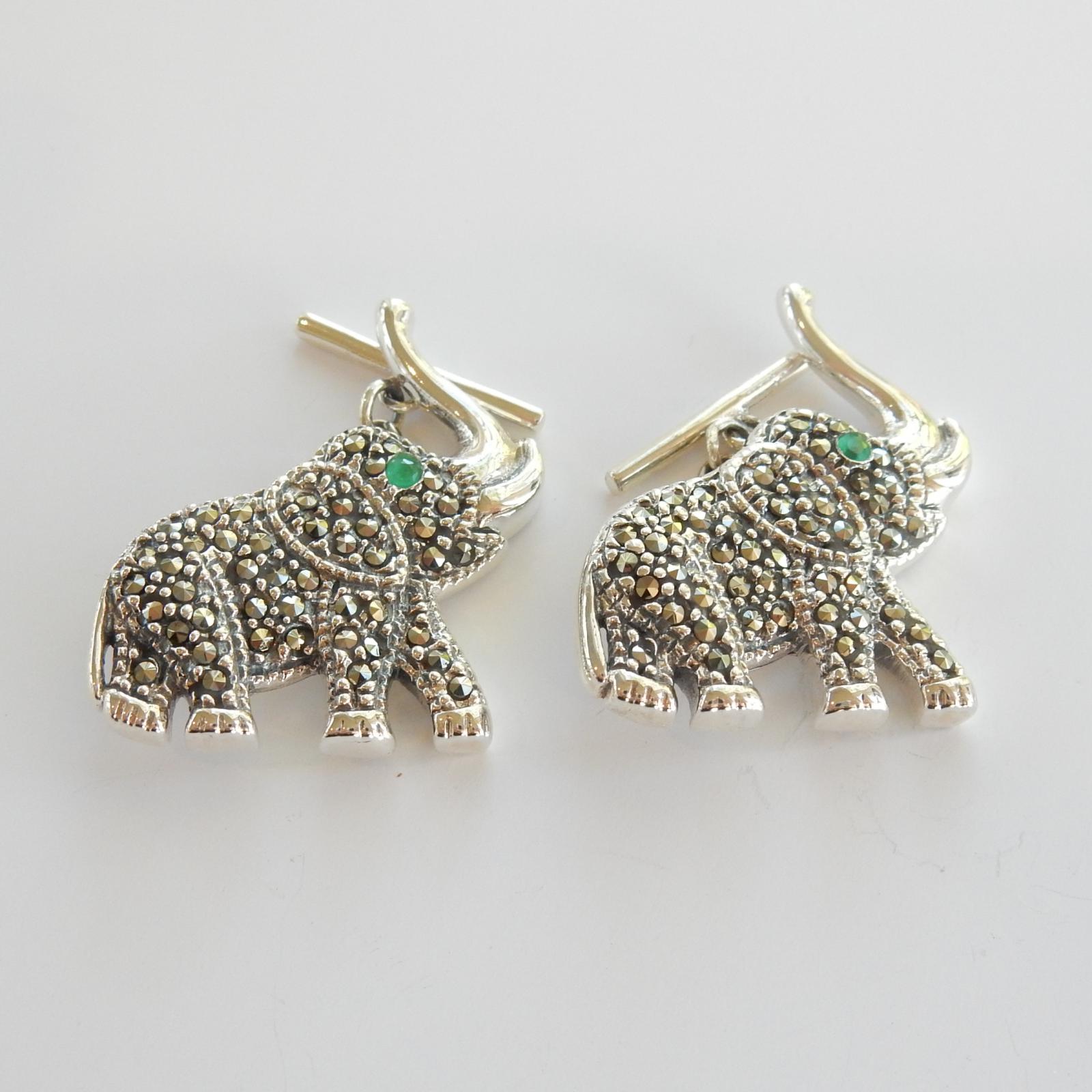 Photo of Sterling Silver Marcasite Elephant Cufflinks