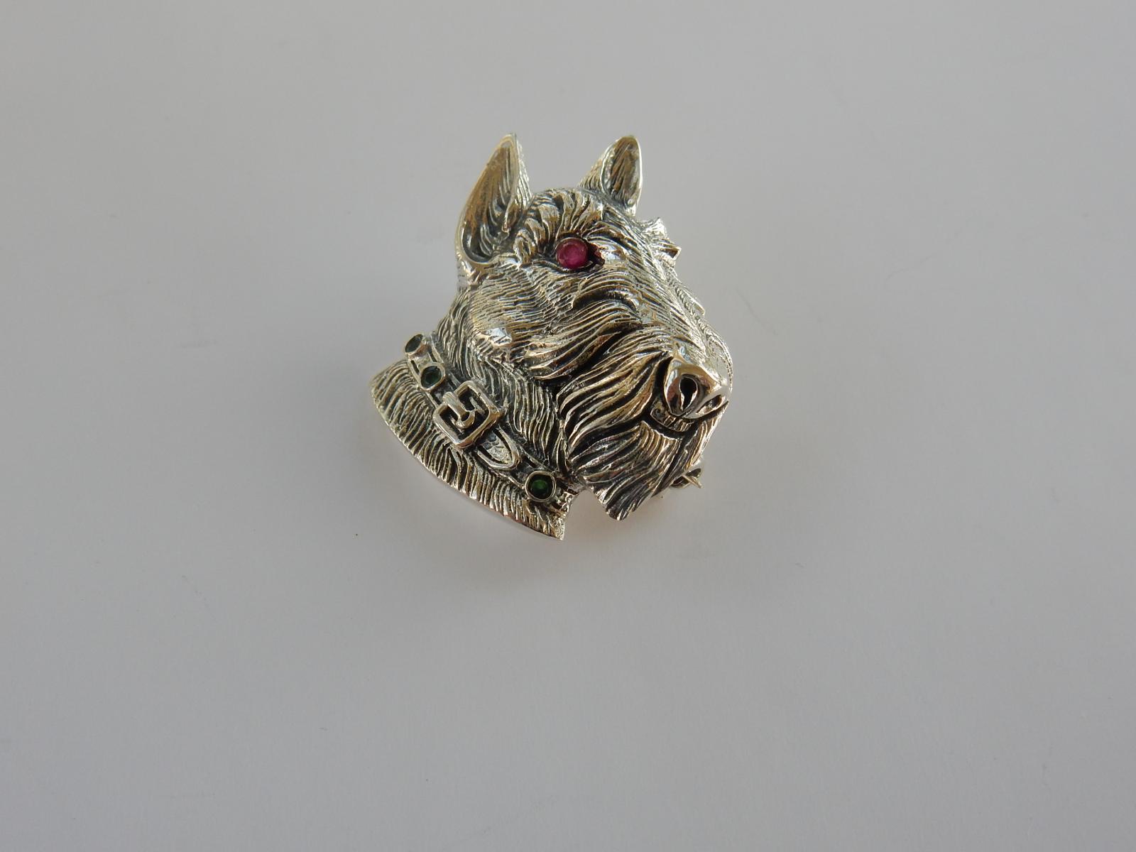 Photo of Silver & Ruby Scotty Dog Pendant