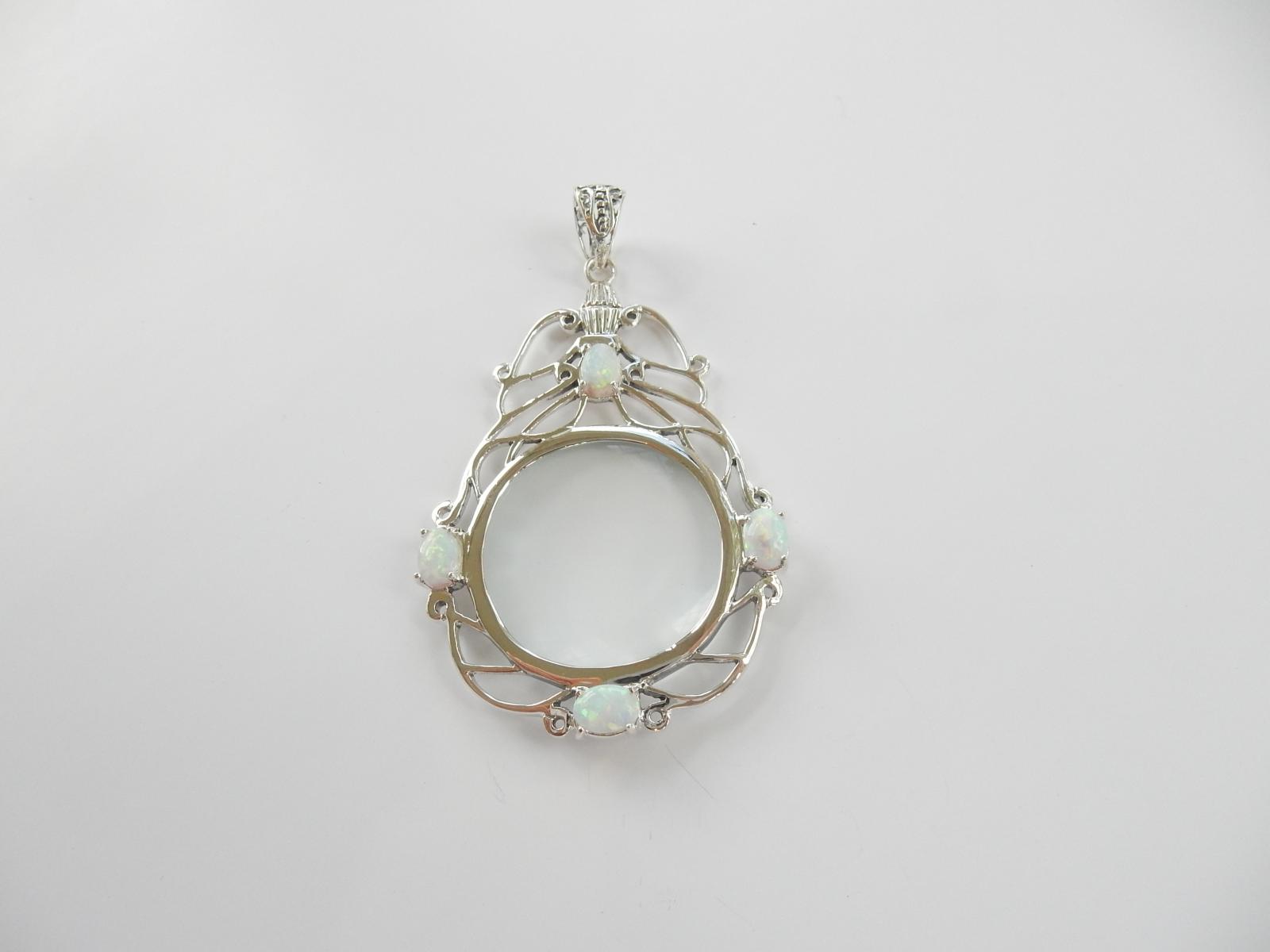 Photo of Silver & Opal Optical Glass Pendant